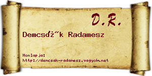 Demcsák Radamesz névjegykártya
